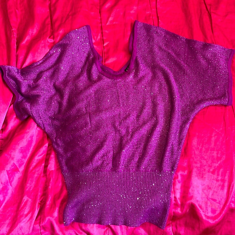 Baby Phat Purple Sequin Oversized Blouse